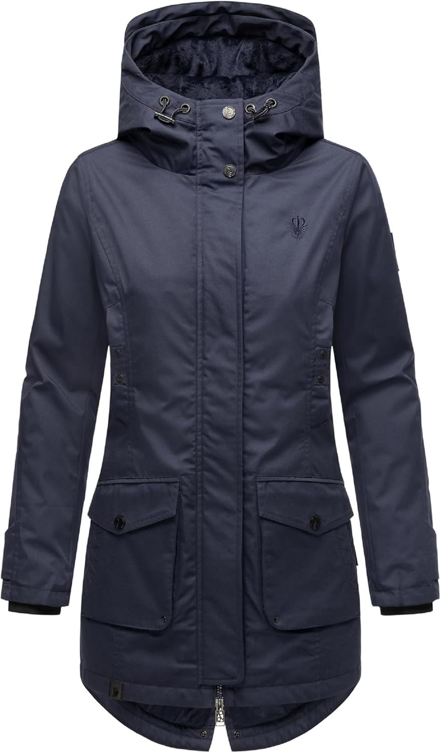 Navahoo Damen Übergangsjacke Warmer Kurzmantel Regenjacke wasserdicht mit Kapuze Brinjaa XS-XXL S Na