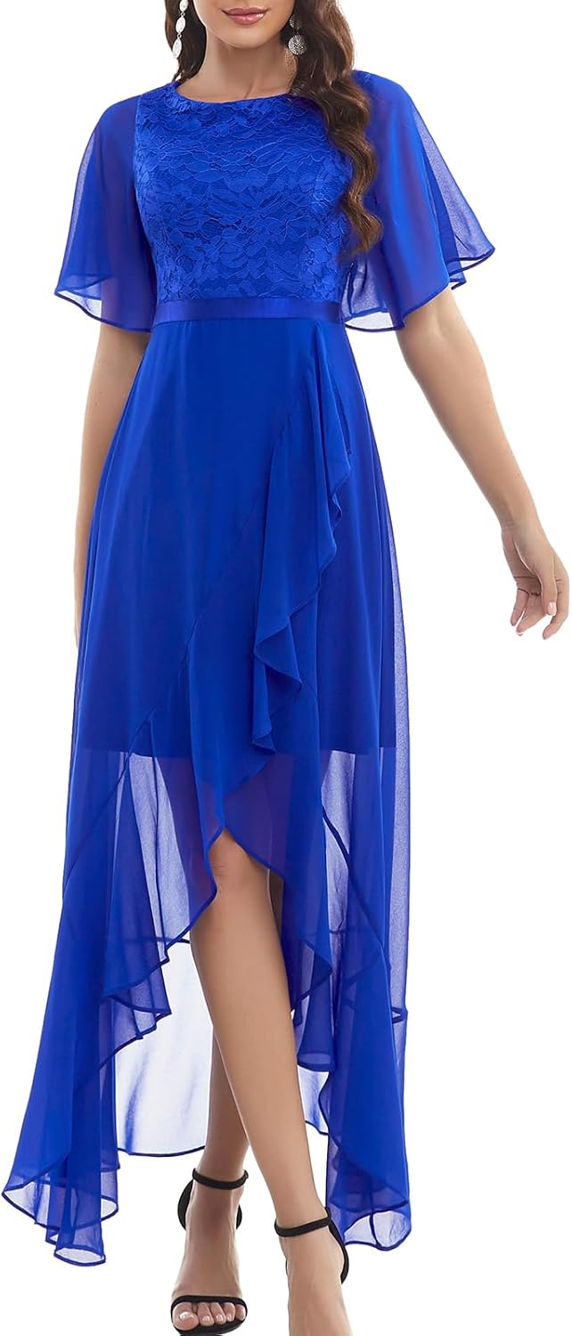 Gardenwed Damen Spitzen Abendkleid Elegant Cocktailkleid Ballkleid Brautjungfernkleider für Hochzeit