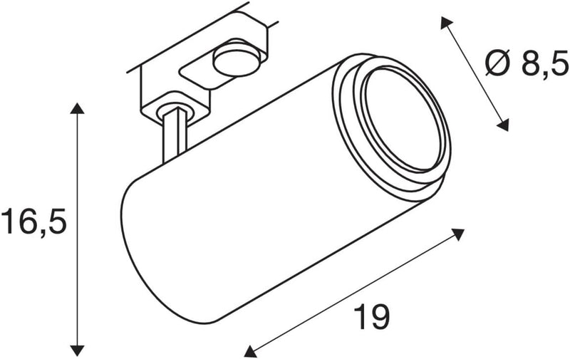 SLV 3 Phasen System Leuchte NUMINOS® ZOOM M / LED 3-Phasen-Strahler, Spot, Decken-Strahler, Decken-L