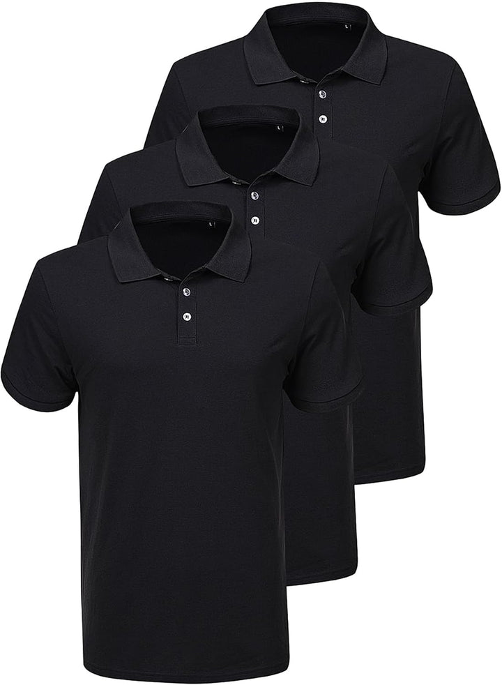 Liking Herren Basic Poloshirt Baumwolle Polo Shirts Polohemd Kurzarmshirt mit Knopfleiste Atmungsakt