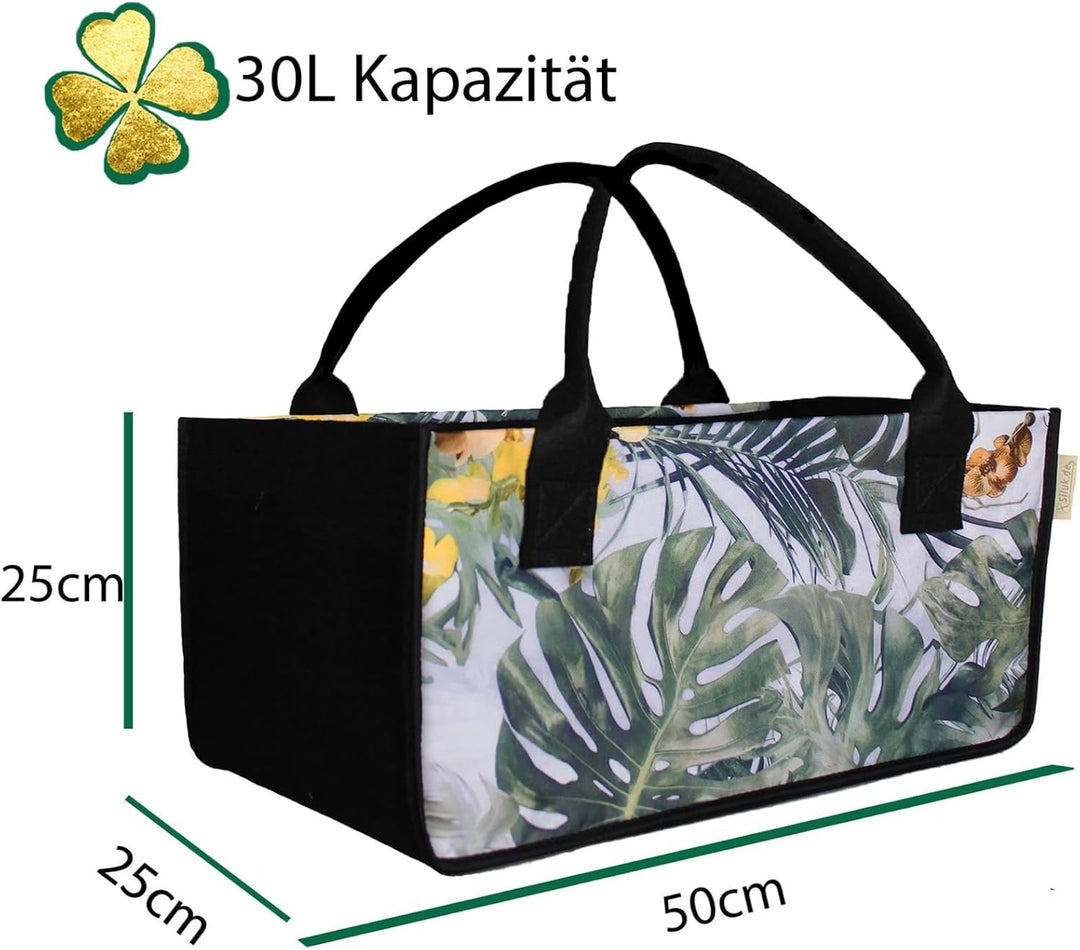 2 Stück Filztaschen Einkaufstasche Kaminholztasche Kaminholzkorb Filz Zeitungsständer Zeitungskorb (