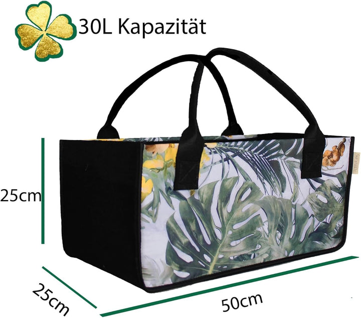 2 Stück Filztaschen Einkaufstasche Kaminholztasche Kaminholzkorb Filz Zeitungsständer Zeitungskorb (