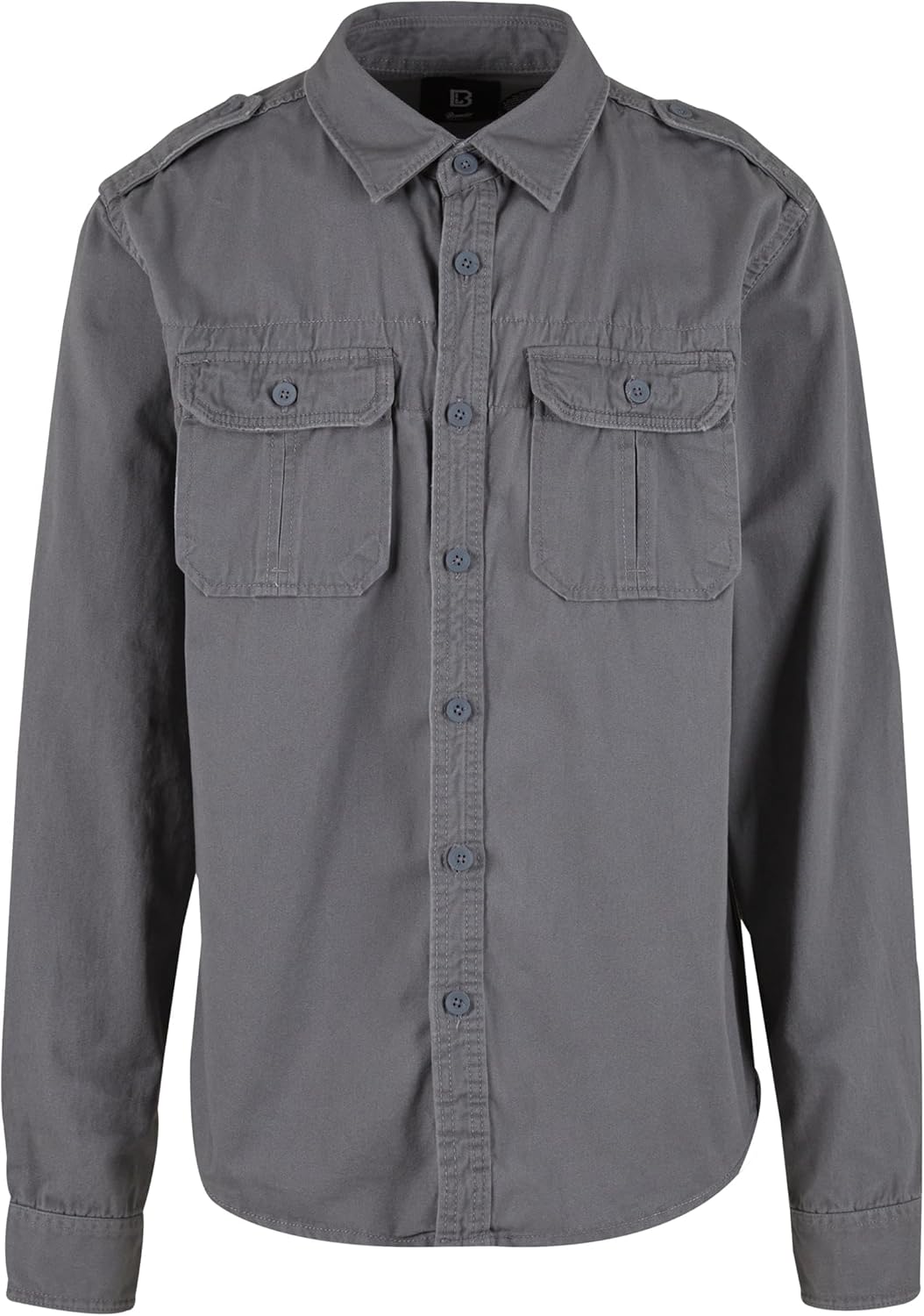 Brandit Herren Vintage Shirt Long Sleeve Hemd M Charcoal Grey, M Charcoal Grey