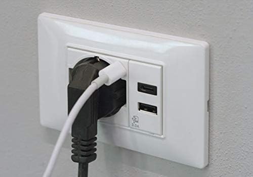P40 USB3.0 Schuko-Steckdose Typ P40 mit integriertem 3 Ampere USB-Netzteil Typ C kompatibel mit Btic
