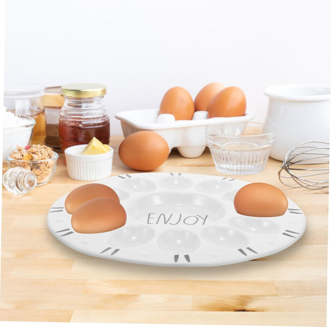 Cabilock Keramischer Eierhalter Für Tisch Eierablage Und Serviertablett Für Frische Eier Geeignet Fü