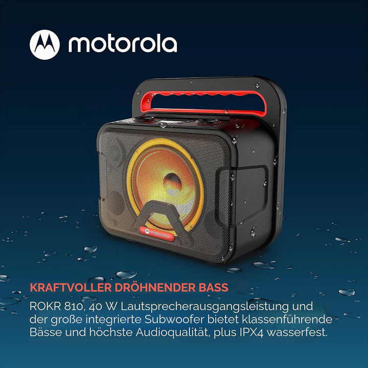 Motorola Sound ROKR 810 / Sonic Maxx 810 - Kabelloser Lautsprecher - 40 Watt - Bluetooth 5.0 - LED -