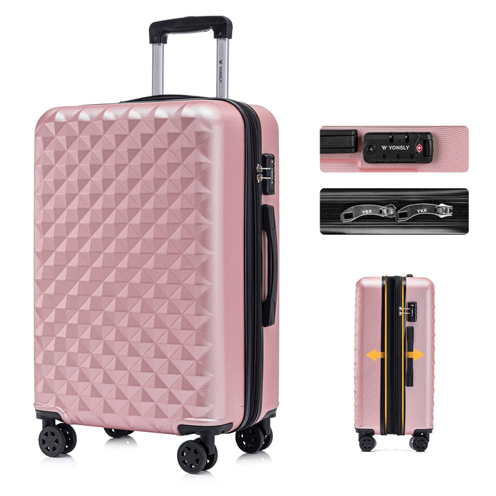 Reisekoffer Suitcase, Erweiterbarer Hartschalenkoffer Trolley mit TSA-Schloss und hochwertigem YKK-R