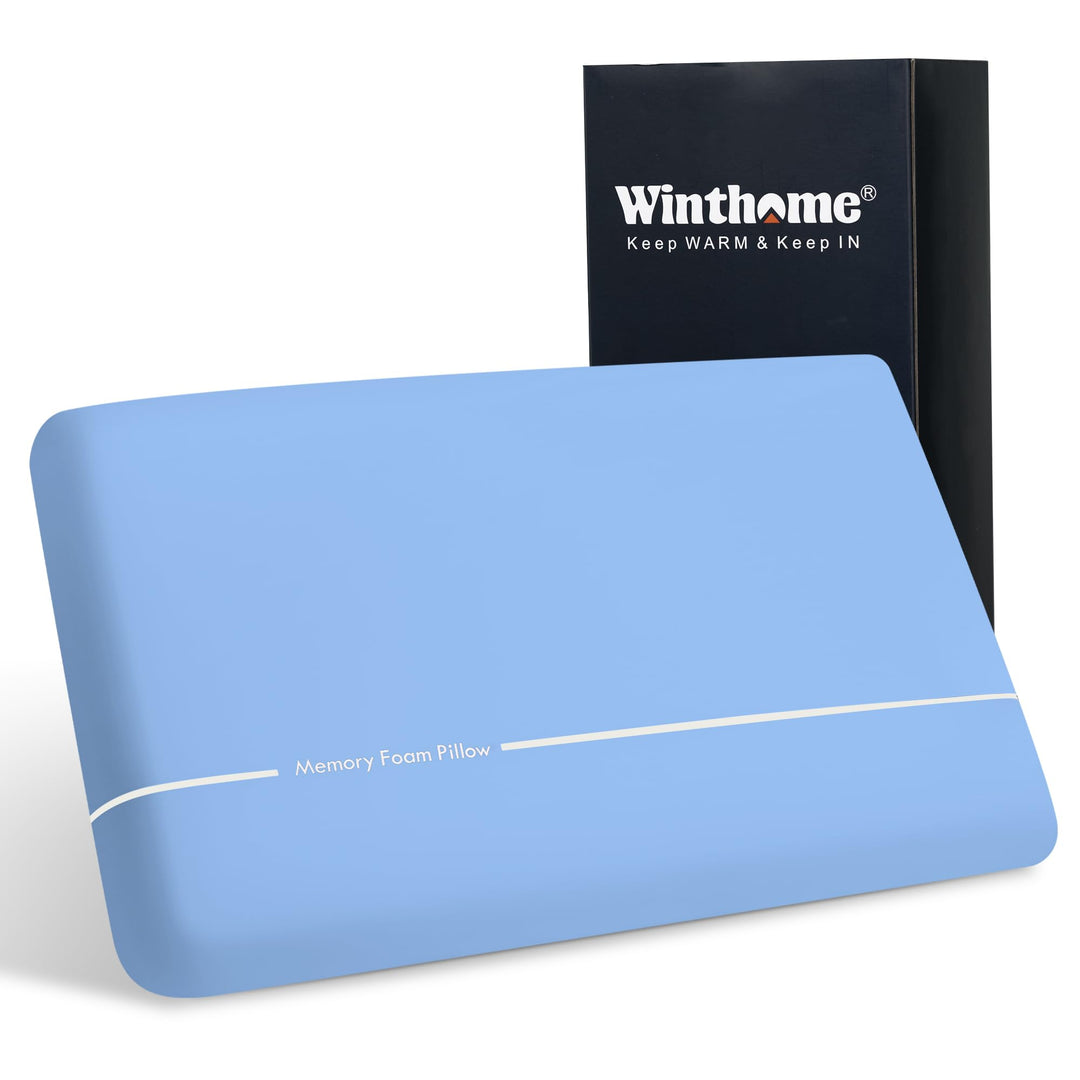 Winthome Memory Foam Kissen mit Kissenbezug Weich und Bequem, Nackenstützkissen Doppel-Seiten-Design