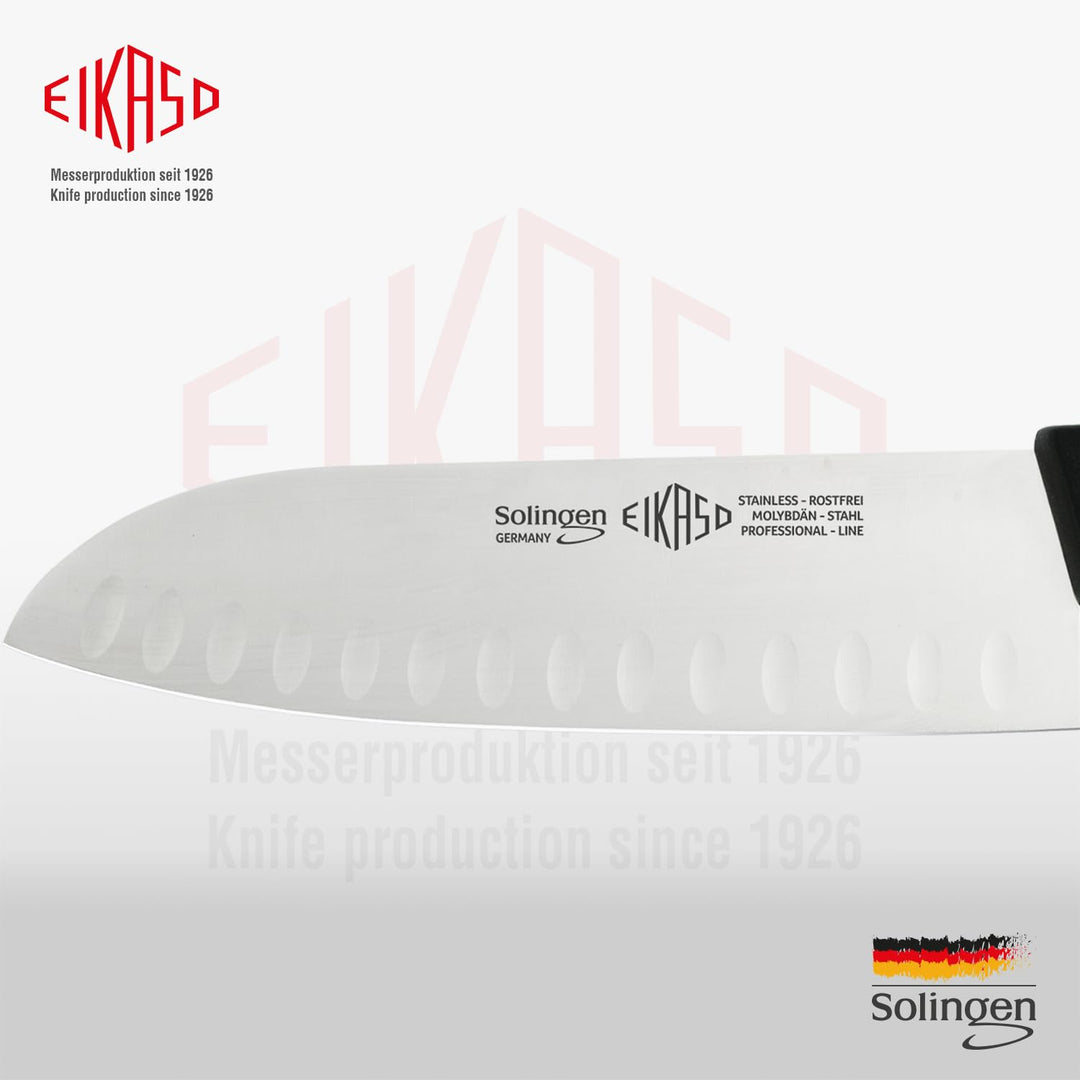 EIKASO Solingen Santokumesser mit Kullen 16cm Klinge aus Molybdänstahl 1.4116 Fleischmesser Allzweck