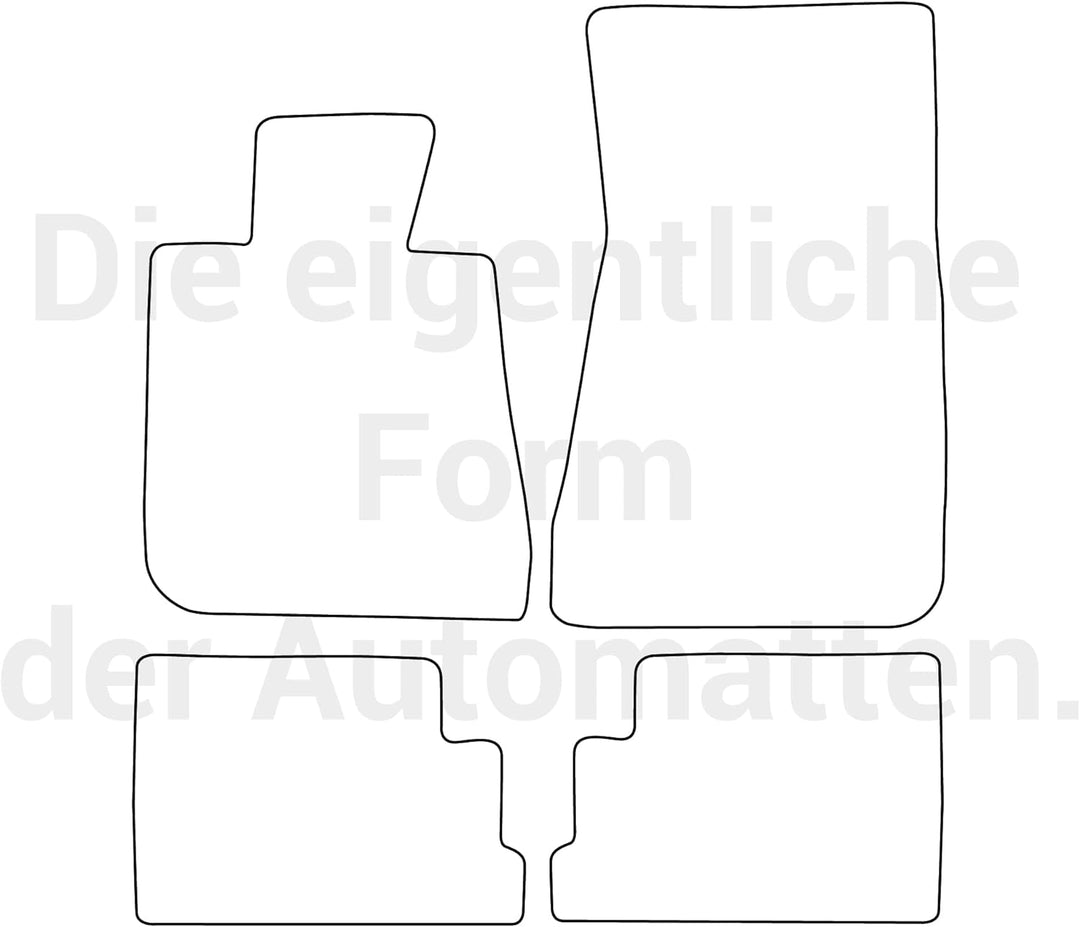 moto-MOLTICO Fussmatten Auto Velours Autoteppiche Schwarz Automatten Set 4-teilig passend für BMW 6e