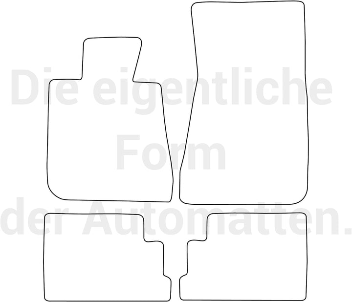 moto-MOLTICO Fussmatten Auto Velours Autoteppiche Schwarz Automatten Set 4-teilig passend für BMW 6e