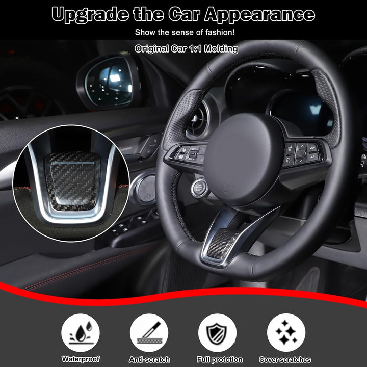 100 % echte Kohlefaser Lenkrad Emblem Dekor Aufkleber Abzeichen Dekoration für Alfa Romeo Giulia Ste