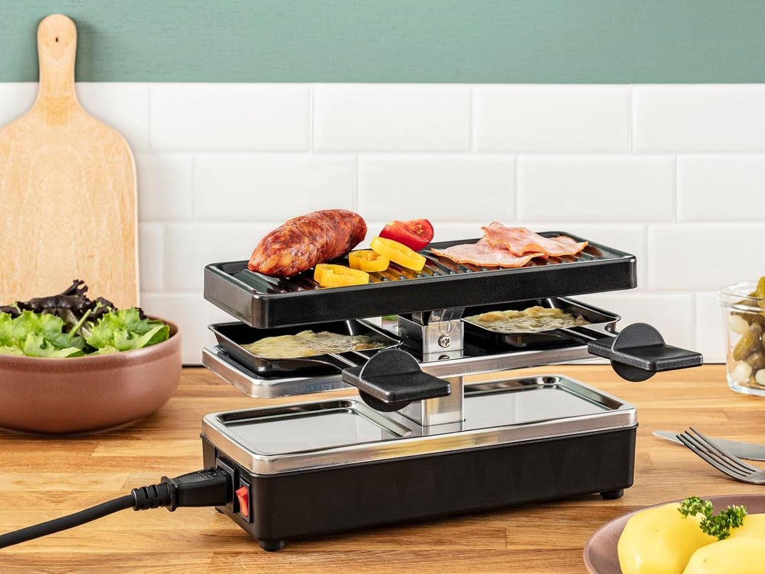 Tefal Raclette-Grill, 2 Personen, modulares Format, integrierter Stecker zum Anschluss weiterer Gerä