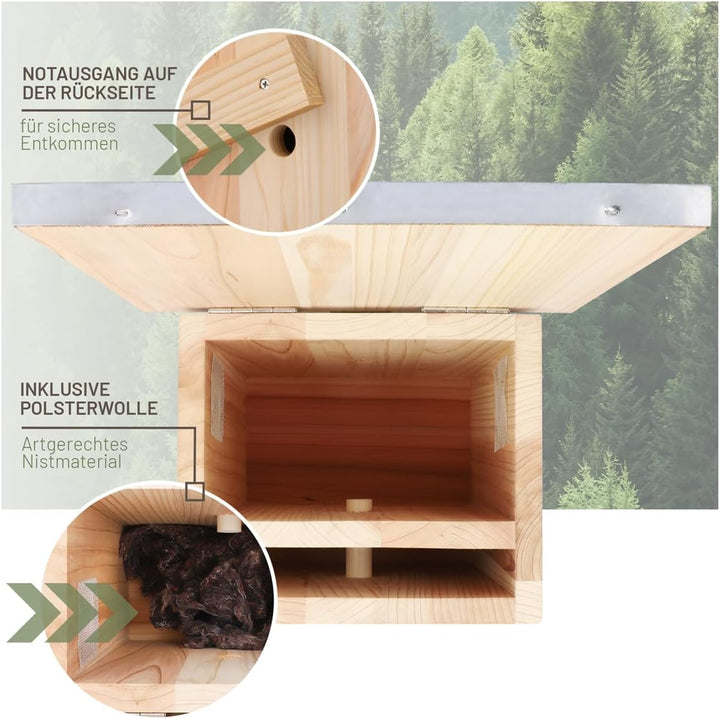 wildtier liebe Grosses Hummelhaus Natur I Geschraubtes Massivholz, Set - inkl. Lockstoff & Nistmater