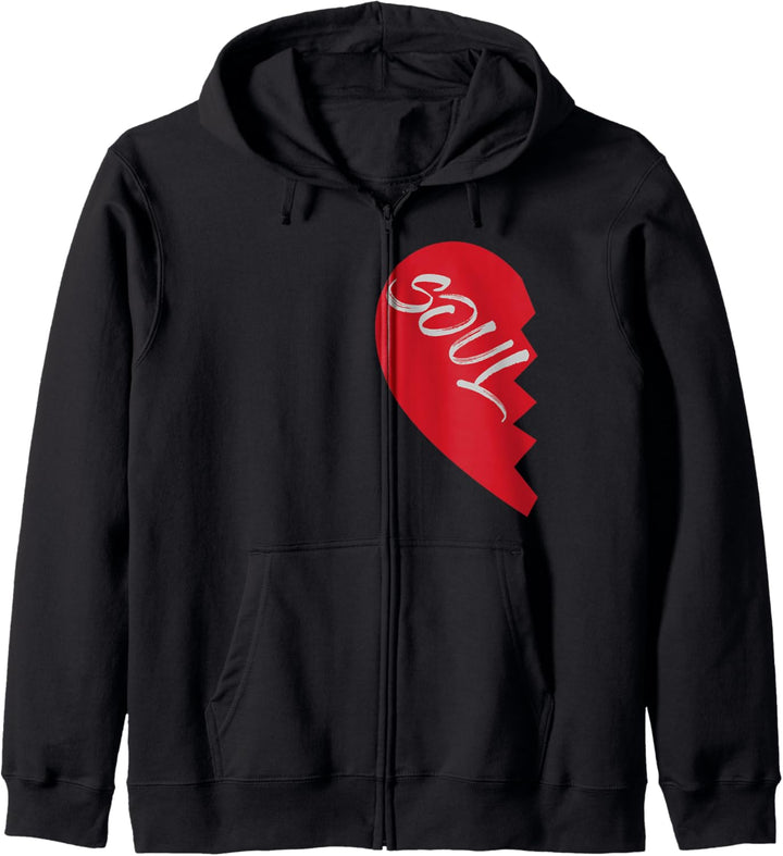 Paar Half Heart Soulmate Valentines Partners 2 Stück Kapuzenjacke