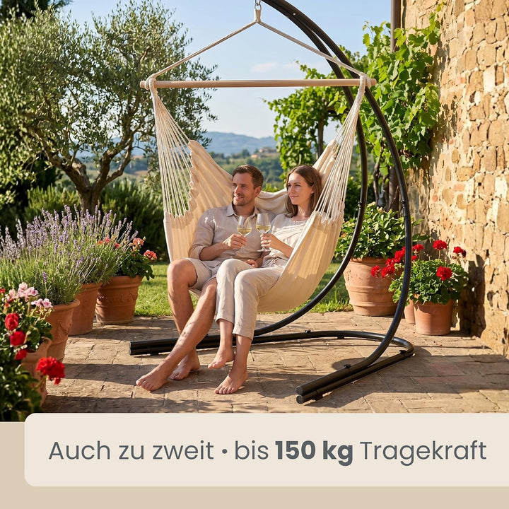 AMANKA Bis 150kg: 210cm Hängesessel Gestell Outdoor - XL Ständer für Hängesessel - Balkon Gestell fü