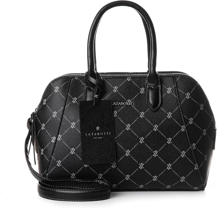 Lazarotti Palermo Handtasche Damen | Umhängetasche mit Trageriemen & Henkel - 2 grosse Reissverschlu