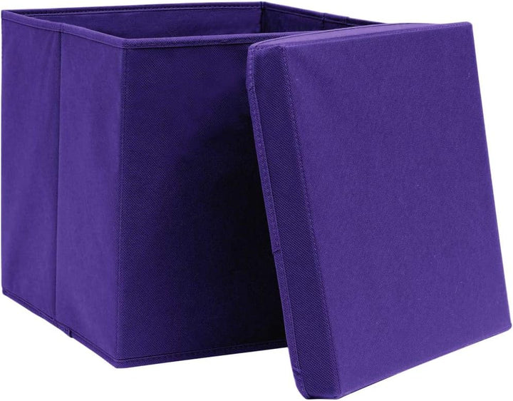 WIFESE 4 Stück Aufbewahrungsbox Mit Deckel 32X32X32 cm Faltbox Mit Fingerloch Storage Boxes Faltbare