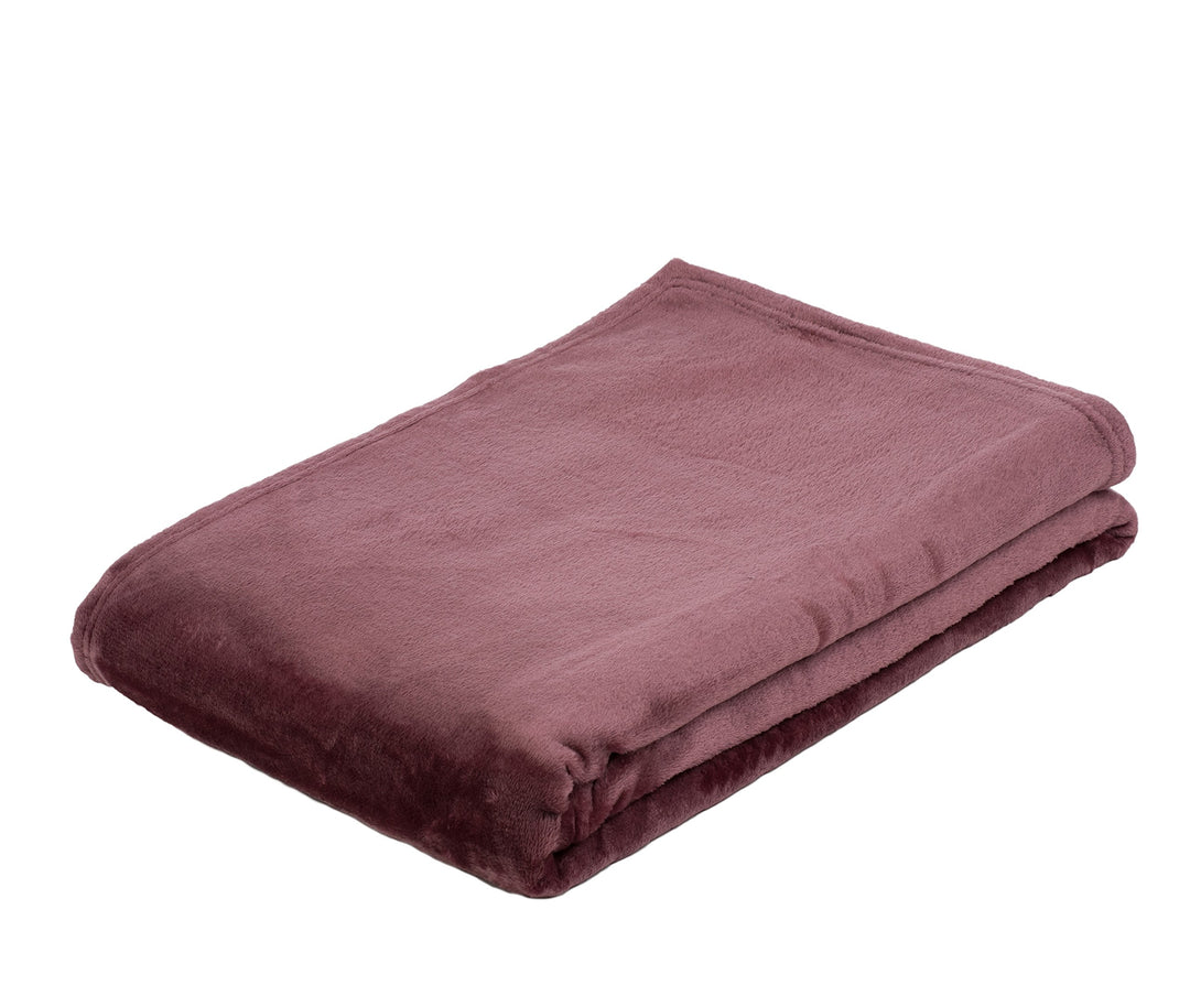 Gözze - Wohn- und Kuscheldecke, Memphis, Hohes Stoffgewicht 300 g/m², 180 x 220 cm - Beere 180 x 220