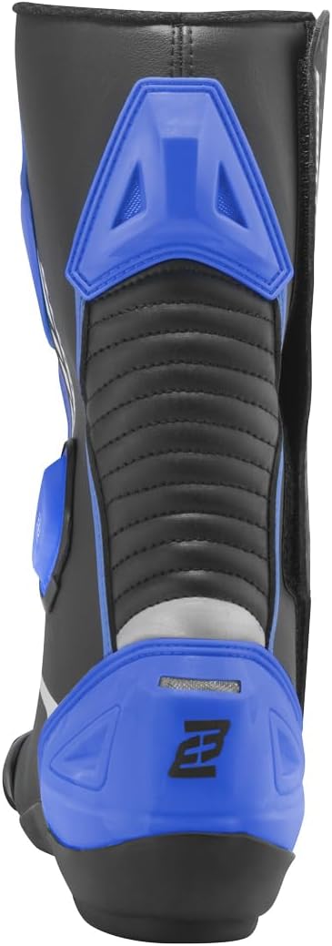 Bogotto Race-X Motorrad Stiefel, schwarz/blau/weiss, 44 44 EU Schwarz Blau Weiss, 44 EU Schwarz Blau