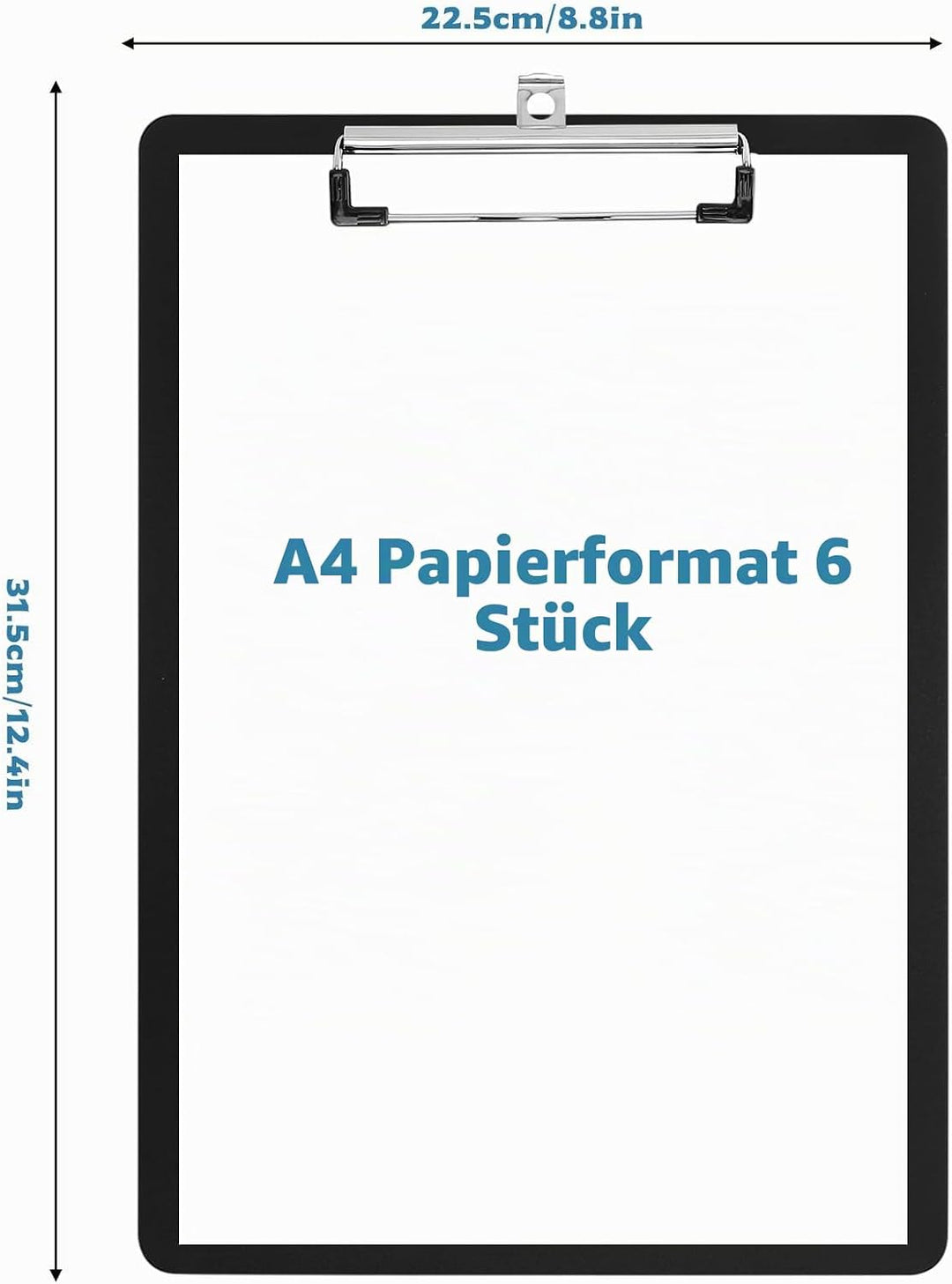 7 Stück Klemmbrett A4, Clipboard A4 Klemmbrettmappe mit Clip, Kunststoff Klemmbretter, Schreibbrett