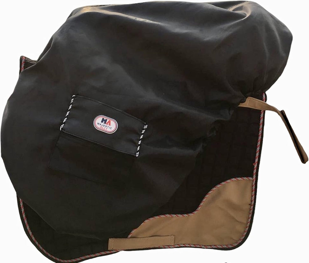 Majestic Ally Sattelbezug aus Nylon, wasserdicht, mit Fleece gefüttert, verschiedene Farben (schwarz