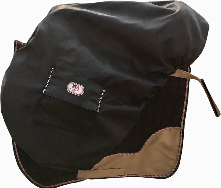 Majestic Ally Sattelbezug aus Nylon, wasserdicht, mit Fleece gefüttert, verschiedene Farben (schwarz