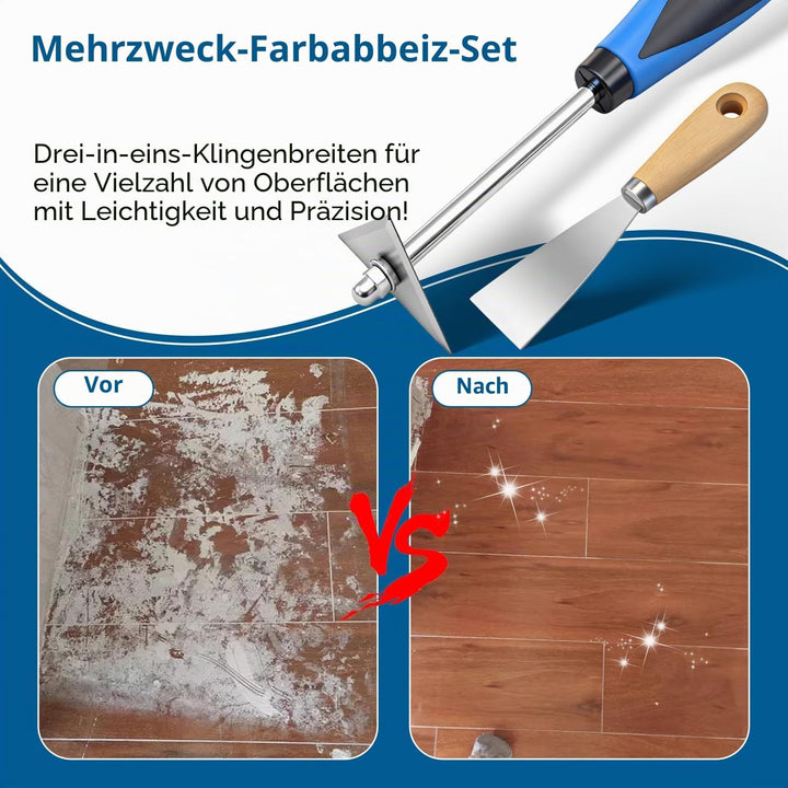Mehrzweck Spachtel Werkzeug 3-in-1 Farbschaber Set mit 3 Austauschbaren Klingen und Reinigung Ziehkl