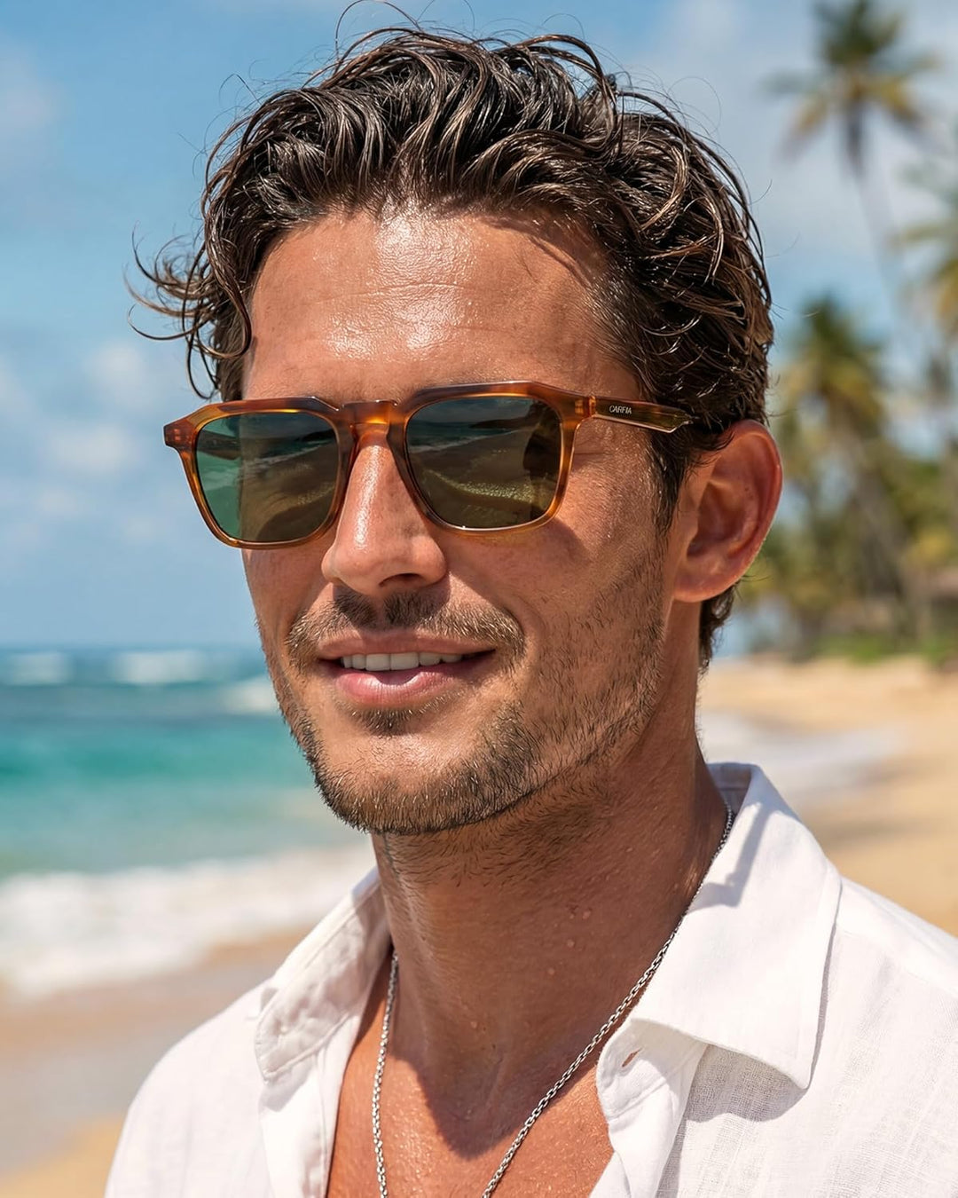 CARFIA Kleine Sonnenbrille Herren Polarisierte Fahrenbrille mit UV-Schutz für Schmale Gesichter/Juge