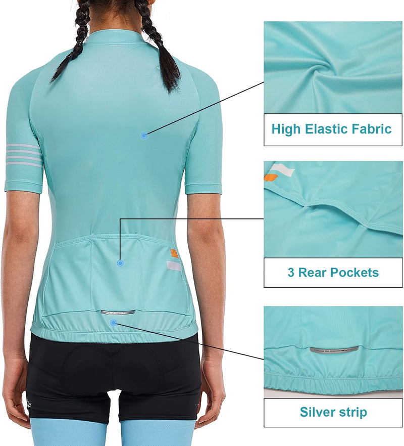Santic Fahrradtrikot Damen Langarm Radtrikot Damen Fahrradshirt/Radshirt/Bikeshirt MTB mit Taschen,