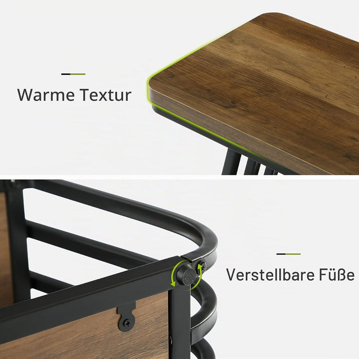 Tribesigns Beistelltisch, 3-Stufiger Nachttisch Schmal für kleine Räume, Industrie Sofa Tisch Holz f