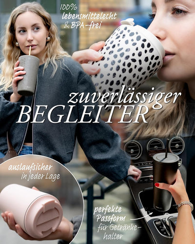 MAMEIDO Thermobecher mit Strohhalm 700ml & 470ml - Trinkbecher mit Deckel und Strohhalm aus Edelstah