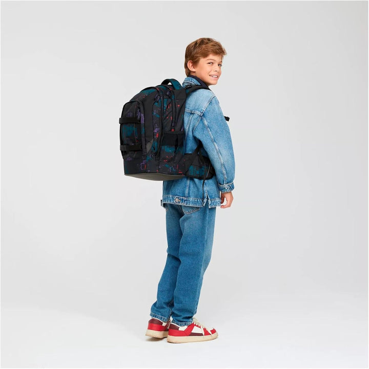 satch pack Schulrucksack Schulrucksack ab 5. Klasse ergonomisch 30L Stauraum standfest Organisations