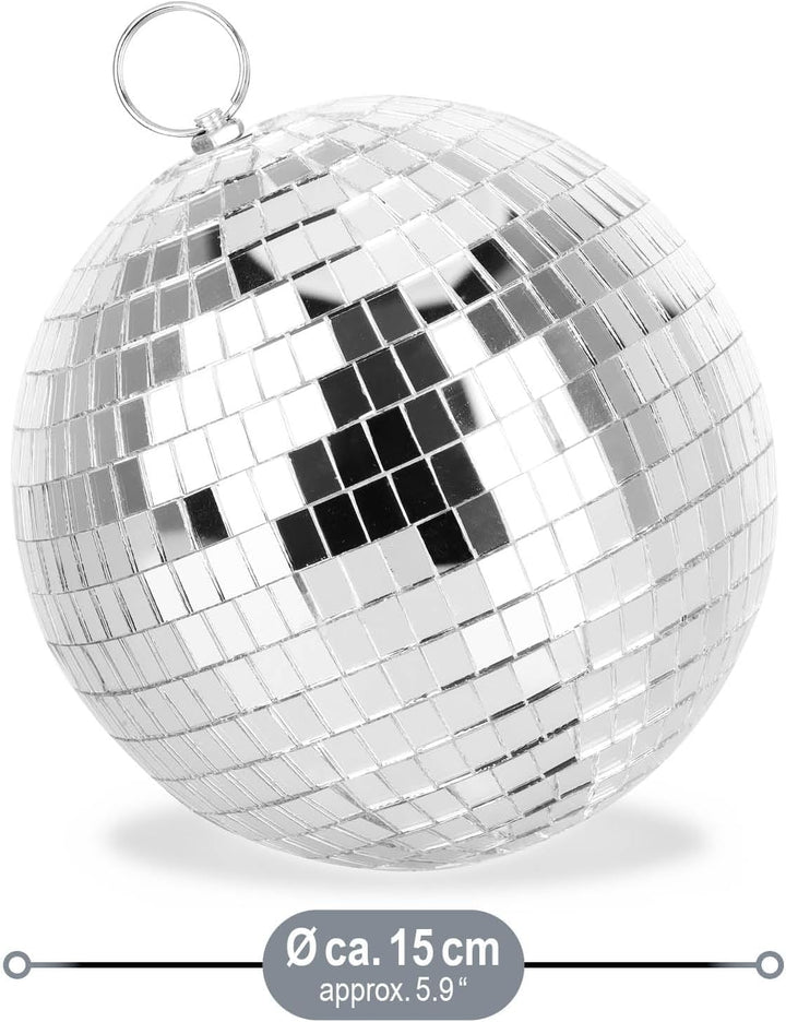 com-four® Discokugel - Spiegelkugel zum Aufhängen - Disco Ball für Party - Partykugel für Silvester,