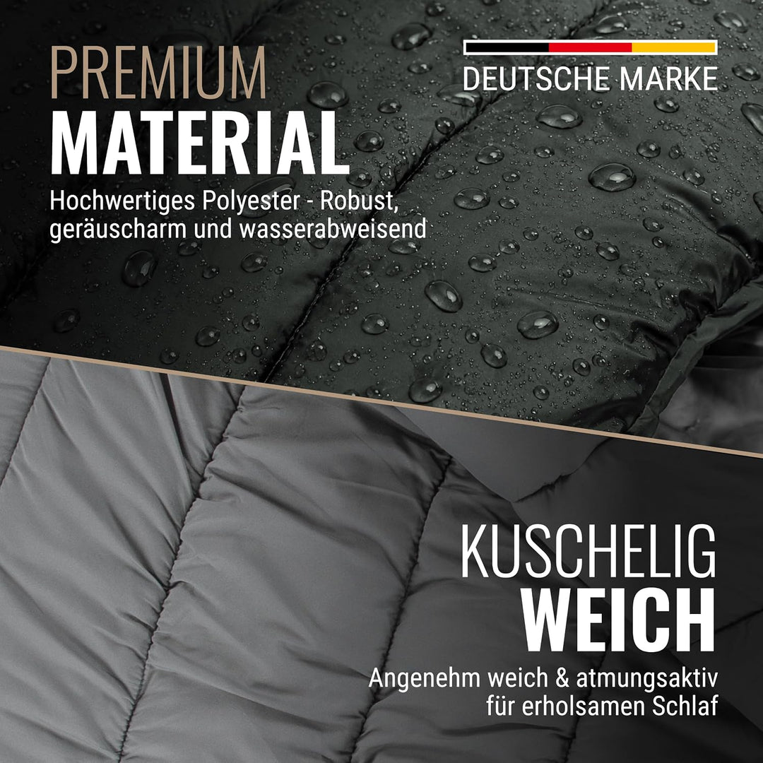 WANDERFALKE® Premium Schlafsack Erwachsene (Alpinist/Wanderer), 3-4 Jahreszeiten (480GSM) &amp; Sommersc