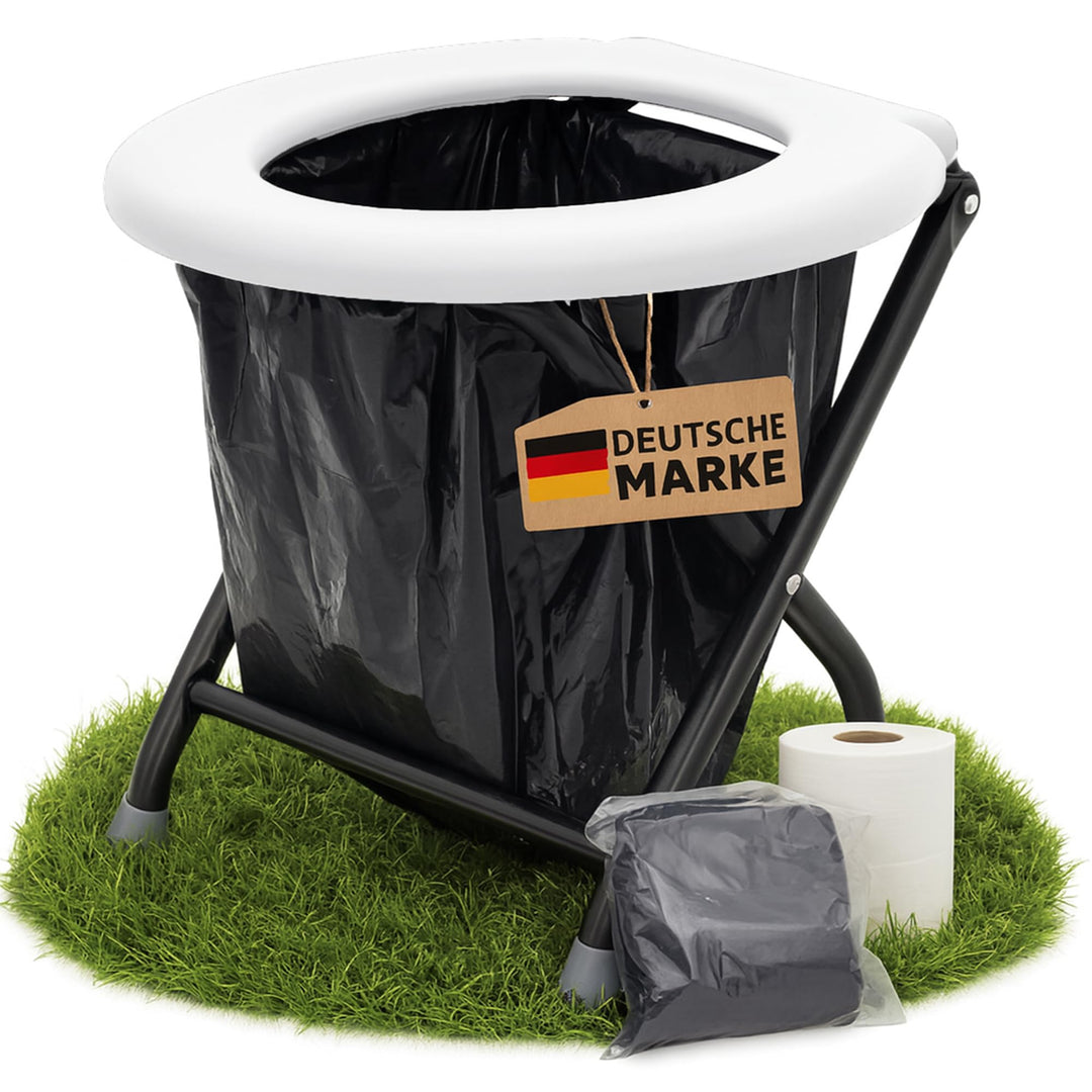 YACHTICON Mobile Klapptoilette – Faltbare Campingtoilette & Trockentoilette mit 6 Beuteln – kompakte