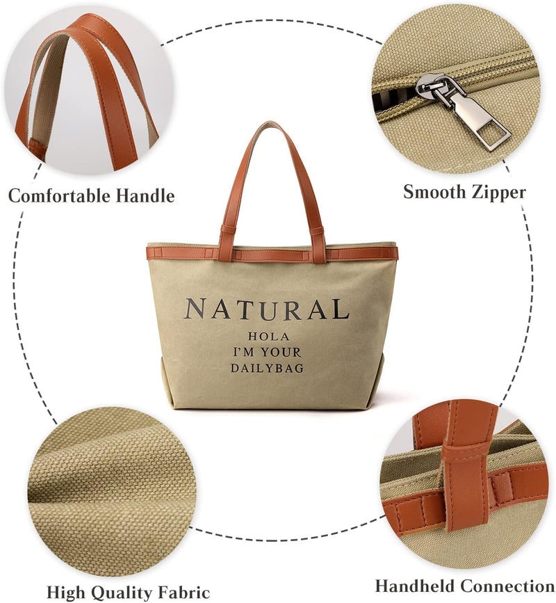 CORIOS Damen Henkeltaschen Canvas Schultertasche Casual Handtasche Grosse Kapazität Tote Beutel Mult