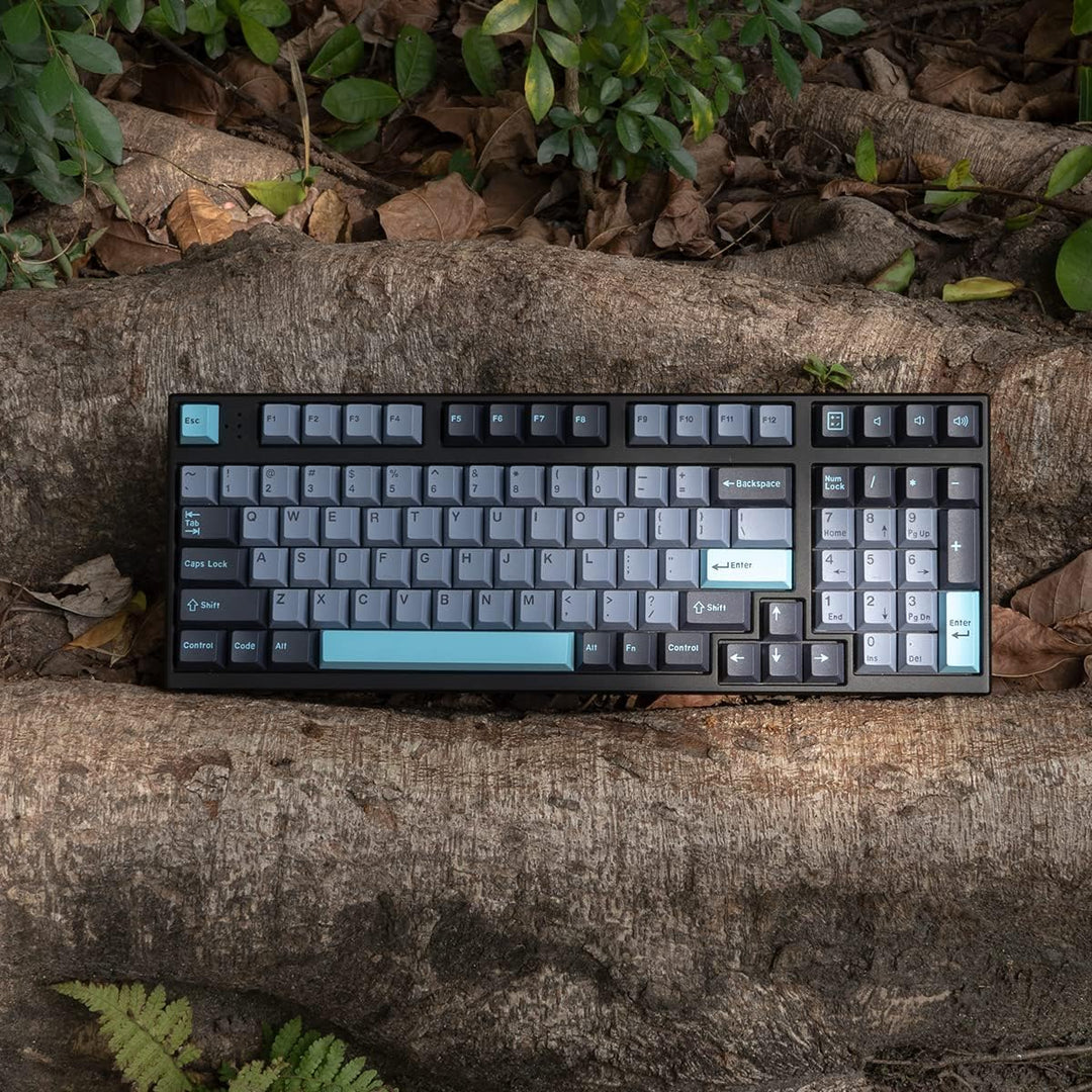 Schwarz Grau Blau Tastenkappen Set 173 Tasten Cherry Profil Doubleshot Custom Tastenkappen ISO ANSI