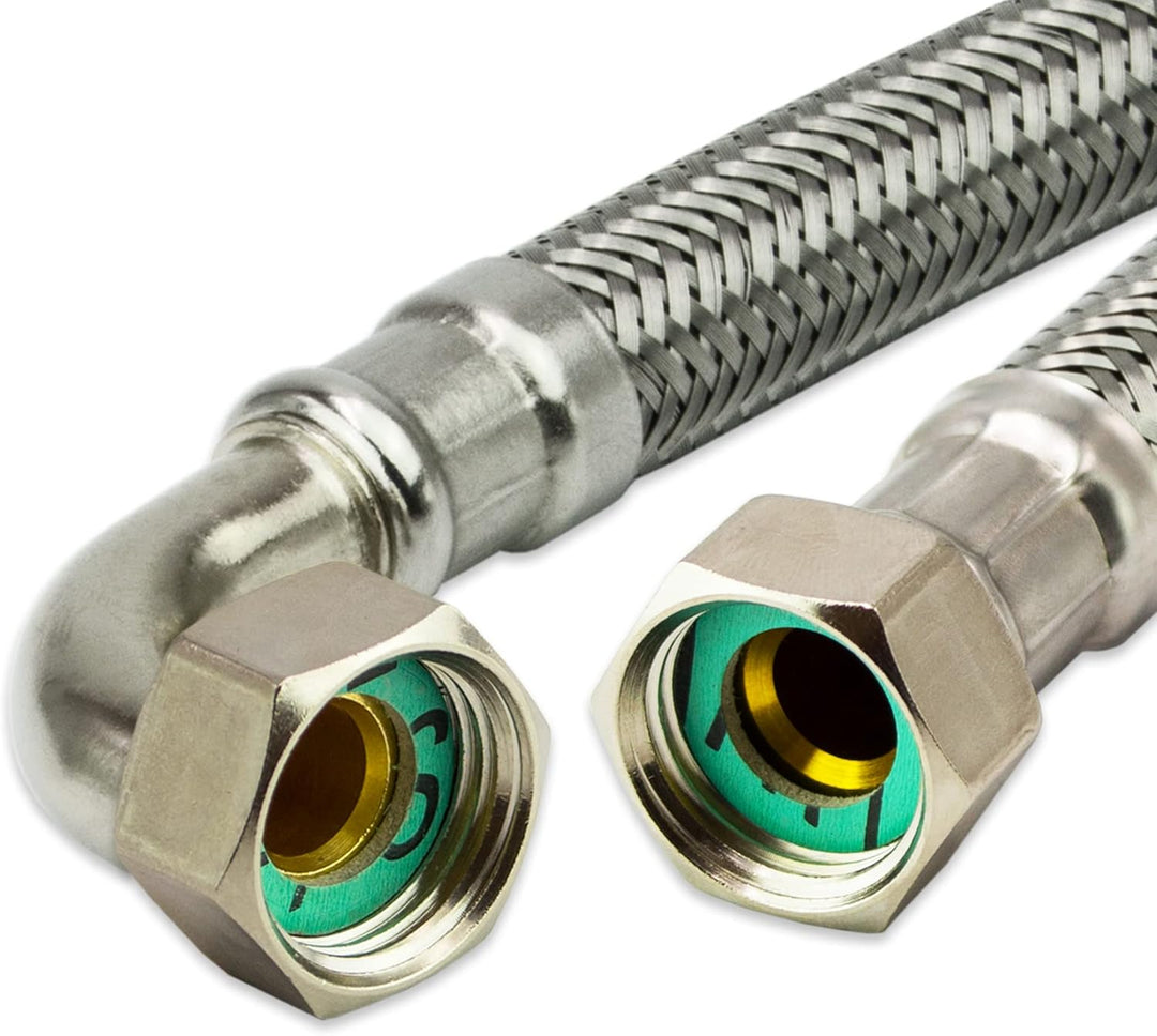 Flexschlauch Edelstahl Panzerschlauch 3/8" 1/2" 3/4" 1" *ITALY Anschlussschlauch Sanitär Hauswasserw