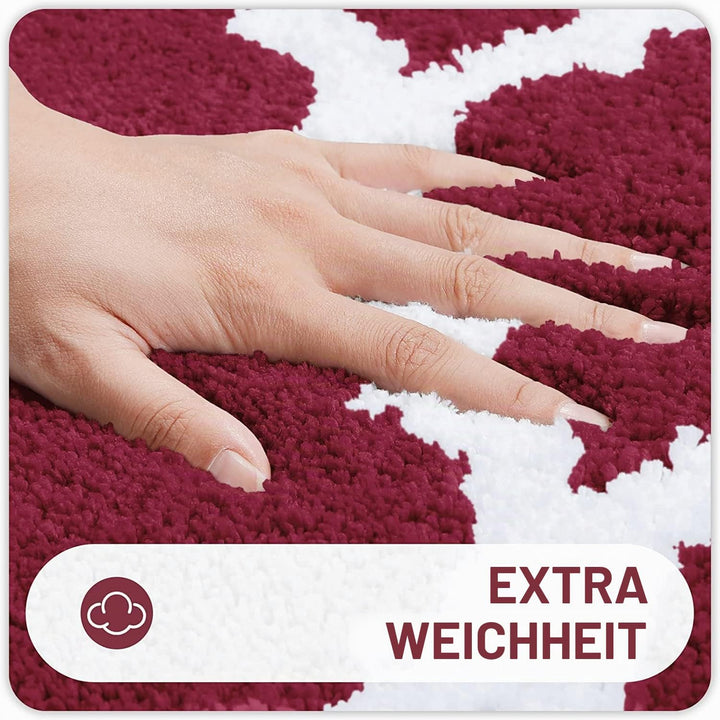 Homaxy rutschfeste WC-Vorleger Waschbar WC Teppich Klovorleger mit Ausschnitt Weiche Hochflor Toilet