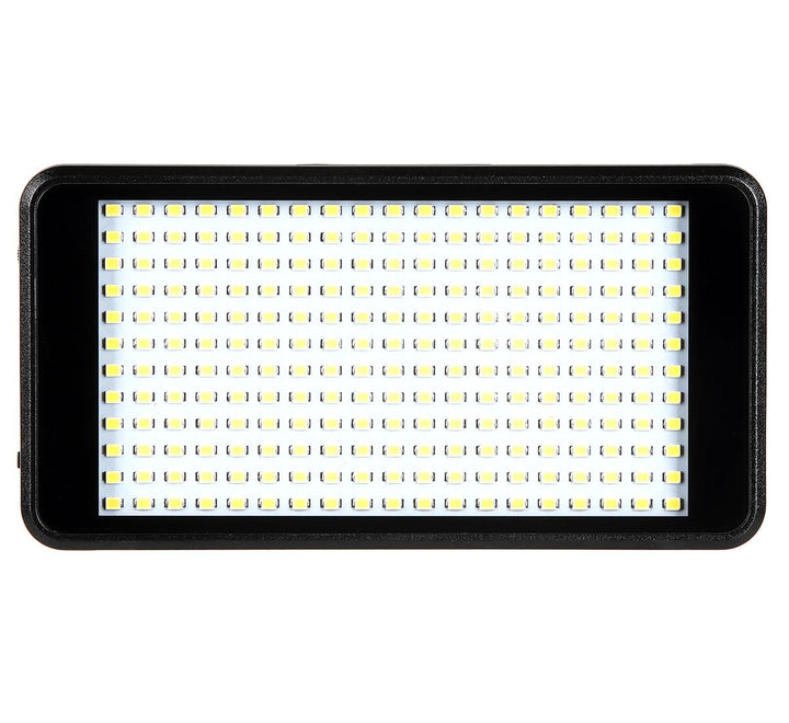 ayex Extraflache dimmbare Videoleuchte mit 228 LEDs und Power Bank Funktion mit Diffusoren und Neige
