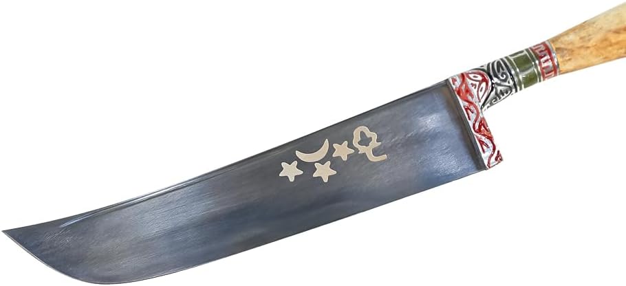 Usbekisches Kochmesser Klingen Kohlenstoffstahl Hartstahl Pchak Premium Küchenmesser inkl. Schutzhül