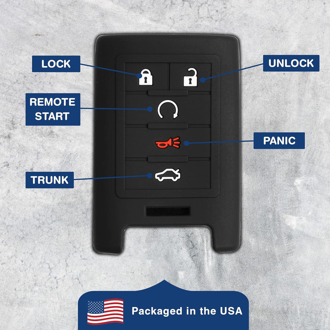 KeyGuardz Keyless Remote Car Smart Key Fob Outer Shell Cover Soft Rubber Case for Cadillac ATS CTS D