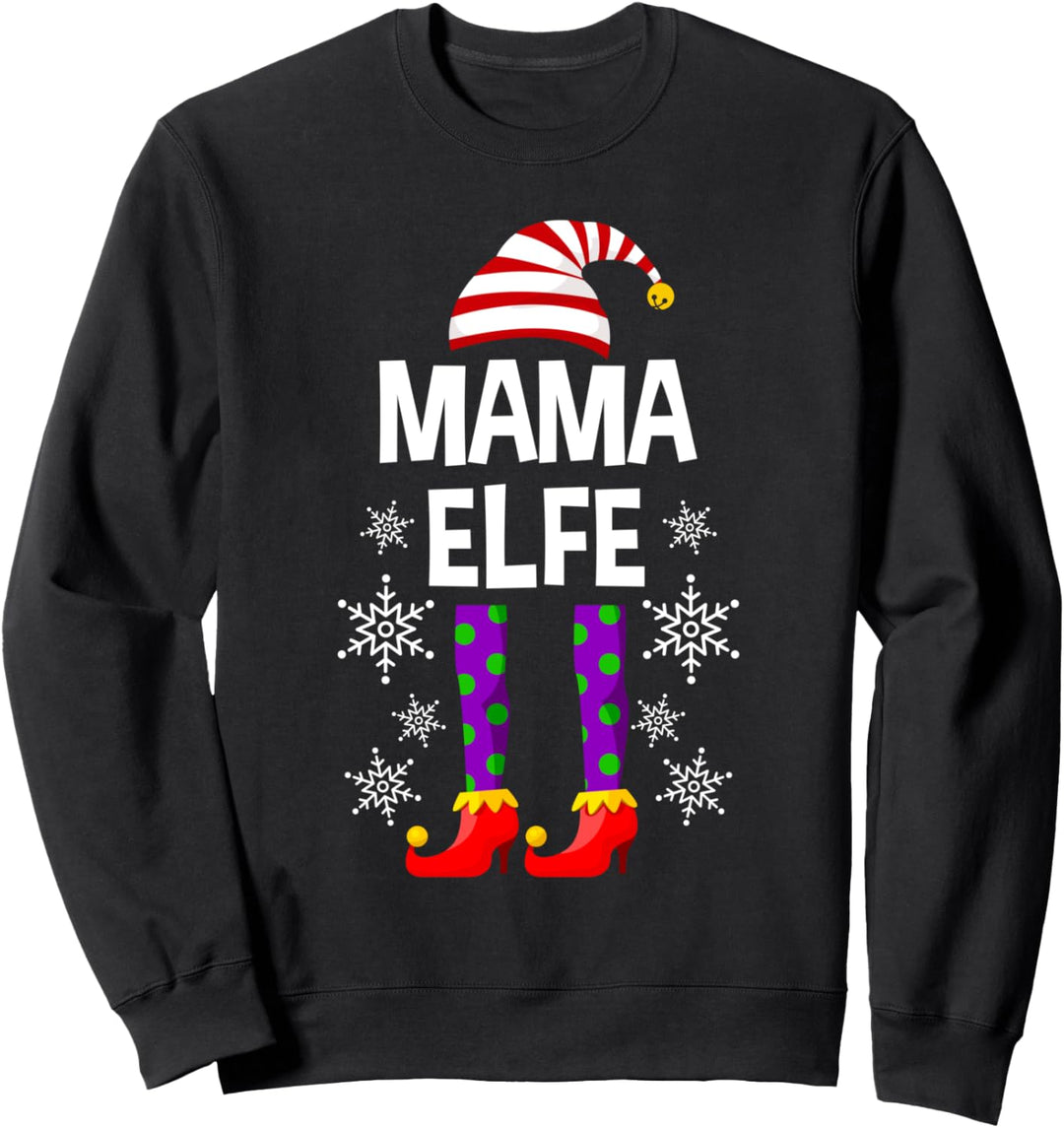 Mama Elfe Elfen Mutter Partnerlook Weihnachtselfen Sweatshirt