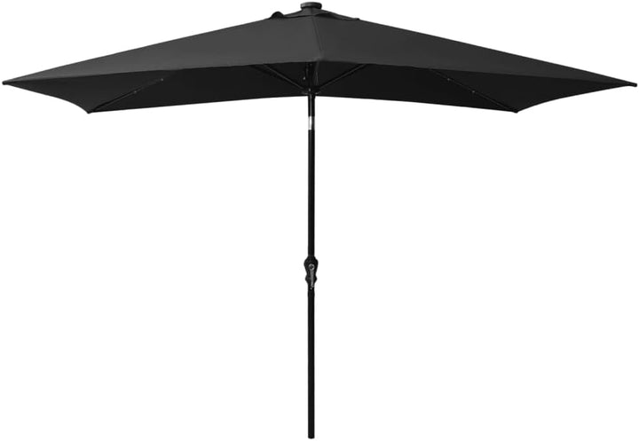 vidaXL Sonnenschirm mit LEDs Stahl-Mast Ampelschirm Gartenschirm Marktschirm Strandschirm Schirm Kur