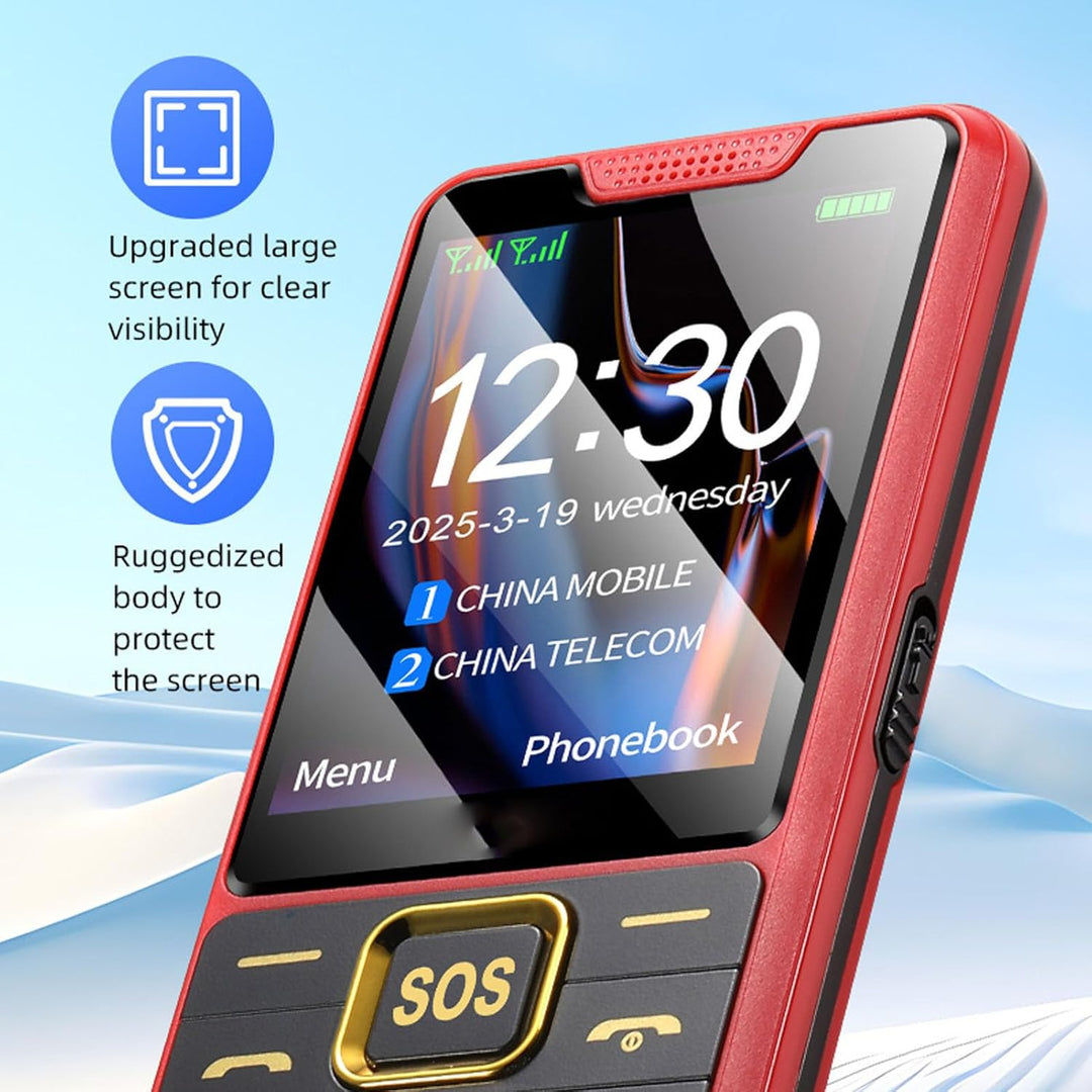 Fockety 4G -Handy für Senioren, 2,6 -Zoll -HD -Bildschirm Dual SIM -Mobiltelefon für ältere Menschen