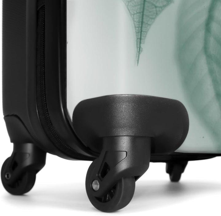 NoBoringSuitcases.com® Koffer Handgepäck Trolley Rollkoffer Kleine Reisekoffer mit 4 Rollen - Blätte