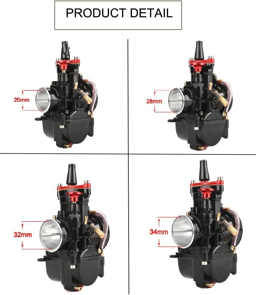 Hippotech Vergaser PWK 21 mm Motorradvergaser, für 50 cc bis 100 cc Power Jet Vergaser Carb Racing U