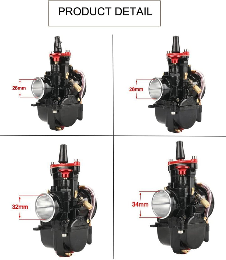 Hippotech Vergaser PWK 21 mm Motorradvergaser, für 50 cc bis 100 cc Power Jet Vergaser Carb Racing U