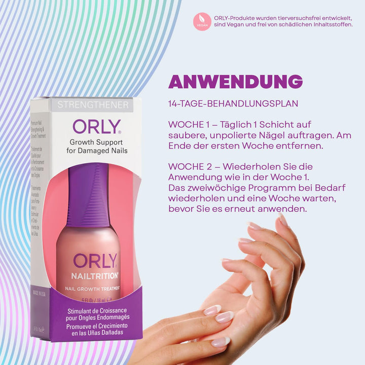 ORLY Nailtrition 18 ml | Nail Treatments | Intensivpflege | Starke & Schöne Nägel | Fördert Nagelwac